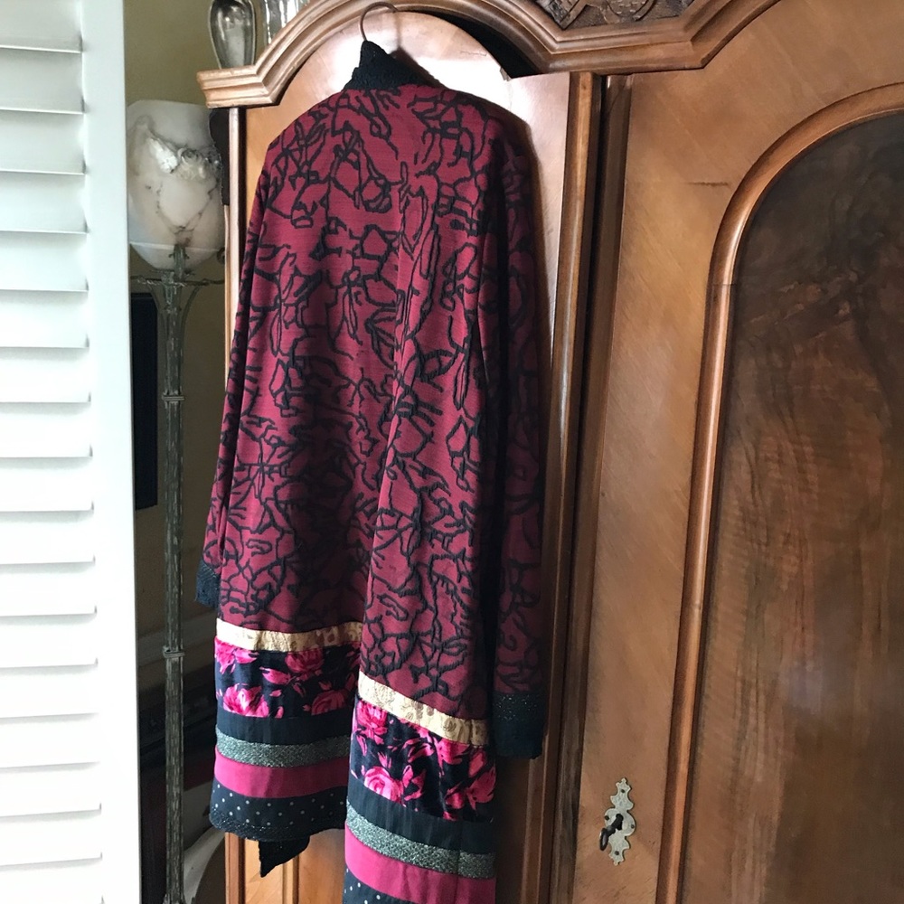 Chico’s Patch Work Holiday Jacket Knit Collet Sz L - image 6